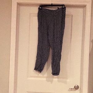 Blue and white-elastic waist-ankle length-H&M-sizw 10